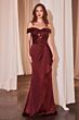 Ladivine CR877 Off-The-Shoulder Faux Wrap Skirt Dress
