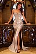 Ladivine KV1116 Sweetheart Neck Ruched Derriere Satin Dress