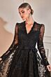 LaDivine CD233C Floral Glitter Illusion Sleeve Plus Size Dress