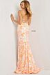 Jovani 08255 Ivory Light Orange Dress