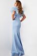 Jovani 07432 Feather Sleeves Sheer Neckline Dress