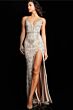 Jovani 36709 Nude Silver White Dress