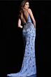 Jovani 36709 Nude Silver White Dress
