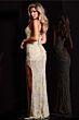 Jovani 38813 Beige Multicolor Dress