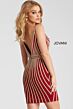 Jovani 55640 Burgundy-Gold Cocktail Dress