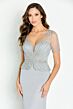 Cameron Blake CB130 Beaded Bodice Short Sleeve Dress