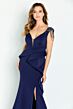 Cameron Blake CB139 Beaded Shoulder Front Peplum Dress