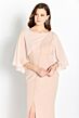 Cameron Blake CB764 Cape Sleeve Front Slit Dress