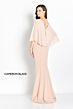 Cameron Blake CB764 Cape Sleeve Front Slit Dress
