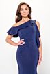 Cameron Blake CB3237 Flounce Neck Cold-Shoulder Dress