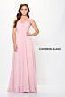 Cameron Blake CB3239 Ruched Bodice Removable Lace Sleeve Dress