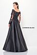 Cameron Blake CB3249 Scalloped Neck Sheer Sleeve Dress