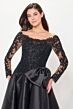 Cameron Blake CB3249 Scalloped Neck Sheer Sleeve Dress