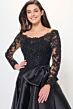 Cameron Blake CB3249 Scalloped Neck Sheer Sleeve Dress