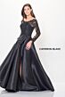 Cameron Blake CB3249 Scalloped Neck Sheer Sleeve Dress