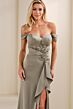 Cameron Blake CB902 High Slit Sweetheart Neck Dress