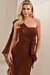 Cameron Blake CB908 Pleated Bodice One-Shoulder Dress