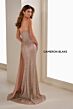 Cameron Blake CB914 Side Streamer Strapless Sequined Dress