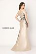 Cameron Blake CB777 Off-The-Shoulder Lace Bodice Dress