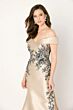 Cameron Blake CB777 Off-The-Shoulder Lace Bodice Dress