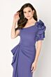 Cameron Blake CB781 Drape Skirt Applique Sleeve Dress