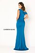 Cameron Blake CB782 Appliques Bodice Asymmetric Neck Dress
