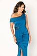 Cameron Blake CB782 Appliques Bodice Asymmetric Neck Dress