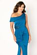 Cameron Blake CB782 Appliques Bodice Asymmetric Neck Dress