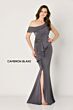 Cameron Blake CB782 Appliques Bodice Asymmetric Neck Dress