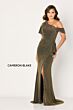 Cameron Blake CB788 Asymmetric Neck Drape Skirt Dress
