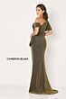 Cameron Blake CB788 Asymmetric Neck Drape Skirt Dress