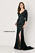 Cameron Blake CB789 Removable Sleeve Plunging V-Neck Dress