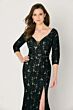 Cameron Blake CB789 Removable Sleeve Plunging V-Neck Dress