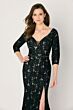 Cameron Blake CB789 Removable Sleeve Plunging V-Neck Dress