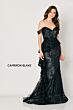 Cameron Blake CB791 Asymmetric Peplum Off-The-Shoulder Dress