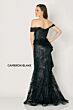 Cameron Blake CB791 Asymmetric Peplum Off-The-Shoulder Dress