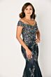 Cameron Blake CB792 Off-The-Shoulder Godet Skirt Dress