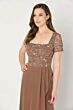Cameron Blake CB794 Square Neck Sheer Sleeve Dress