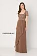 Cameron Blake CB794 Square Neck Sheer Sleeve Dress