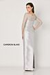 Cameron Blake CB795 Scallop Neck Sheer Sleeve Dress