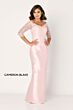 Cameron Blake CB795 Scallop Neck Sheer Sleeve Dress