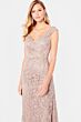 Cameron Blake 221682 V-Neck Beaded Waist Lace Dress