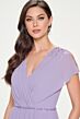 Cameron Blake CB203 Split Sleeve V-Neck Chiffon Dress