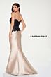 Cameron Blake CB206 Bow Belt Scallop Peplum Dress