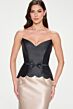 Cameron Blake CB206 Bow Belt Scallop Peplum Dress