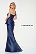 Cameron Blake CB207 Asymmetric Peplum Cold-Shoulder Dress