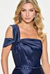 Cameron Blake CB207 Asymmetric Peplum Cold-Shoulder Dress