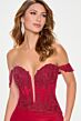 Cameron Blake CB208 Corset Bodice Plunging Neck Dress