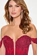 Cameron Blake CB208 Corset Bodice Plunging Neck Dress