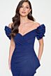 Cameron Blake CB209 Pleated Bodice Rosette Sleeve Dress